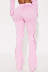 Von Dutch Fire Racer Rhinestone Flared Pant - Pink