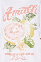Amalfi Summer Washed Oversized Tee - Natural