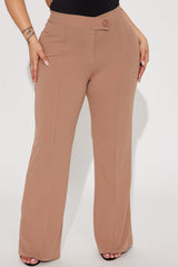 Petite Call It Even Wide Leg Dress Pants - Taupe