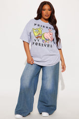 Spongebob & Patrick Forever Oversized Tee - Heather Grey