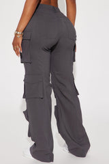 Walk On By Cargo Pant - Charcoal