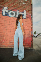Her Desire Denim Pant Set - Light Wash