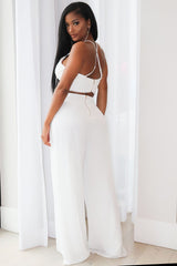 Here To Stay Pant Set - White