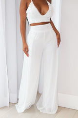 Here To Stay Pant Set - White