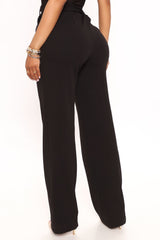 Celine Belted Wide Leg Pant - Black