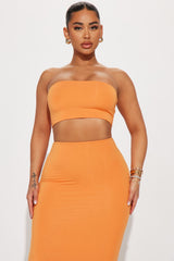Another Time Double Lined Skirt Set - Orange