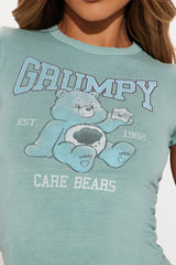 Grumpy Care Bear Washed Tee - Green/combo