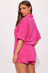 Ayana Terry Cloth Short Set - Pink