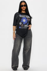 Take Time Washed Oversized Tee - Black