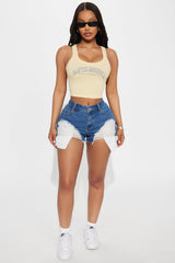Santa Monica Pier Ribbed Top - Yellow