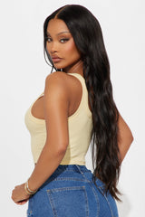 Santa Monica Pier Ribbed Top - Yellow