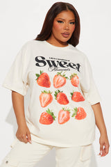 Sweet Moments Oversized Tee - Sand