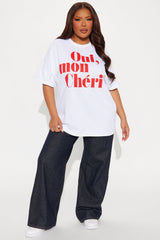 Oui Mon Cheri Oversized Tee - White