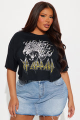 Def Leppard Inferno Cropped Tee - Black