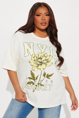 NYC Rose Market Oversized Tee - Off White