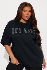 90's Baby Oversized Tee - Black