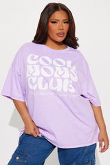Cool Moms Club Washed Oversized Tee - Lavender
