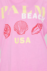 Palm Beach Washed Oversized Tee - Pink