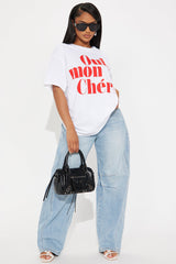 Oui Mon Cheri Oversized Tee - White