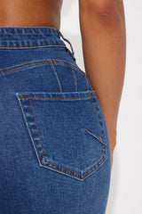 Tall Bedford Booty Sculpting Distressed High Rise Stretch Skinny Jeans - Dark Wash