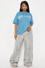 Dog Mami Washed Oversized Tee - Blue