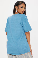 Dog Mami Washed Oversized Tee - Blue