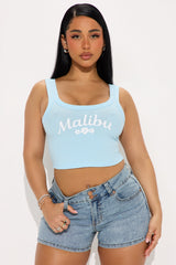 Malibu Coast Cropped Tank - Light Blue