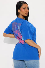 Nirvana Sliver Washed Oversized Tee - Royal