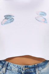 Too Clam To Give A Damn Baby Tee - White