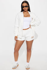Wellness Club Bow Zip Hoodie - Ivory