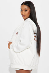 Wellness Club Bow Zip Hoodie - Ivory