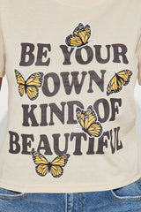 Be Your Own Kind Butterfly Tee - Tan