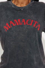 Call Me Mamacita Washed Tee - Black