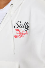 Stay Salty Zip Up Hoodie - Cream