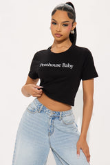 Penthouse Baby Tee  - Black