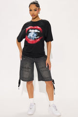 Drippin In Diamonds Oversized Tee - Black