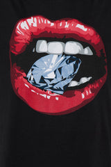 Drippin In Diamonds Oversized Tee - Black