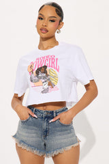 Barbie Rodeo Cowgirl Cropped Tee - White