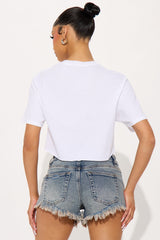 Barbie Rodeo Cowgirl Cropped Tee - White