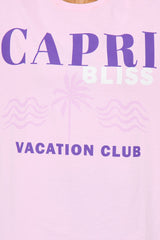 Capri Club Washed Oversized Tee - Pink