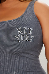 New York Washed Bodysuit - Charcoal