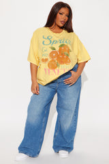 Veneto Spritz Summer Washed Oversized Tee - Yellow