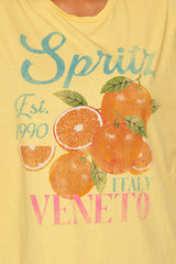 Veneto Spritz Summer Washed Oversized Tee - Yellow