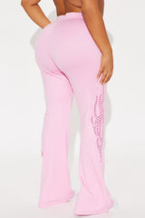 Von Dutch Fire Racer Rhinestone Flared Pant - Pink
