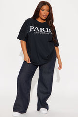 Paris Oversized Tee - Black