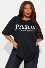 Paris Oversized Tee - Black