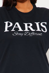 Paris Oversized Tee - Black