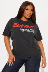 DARE Washed Oversized Tee - Black