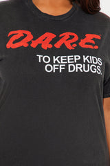 DARE Washed Oversized Tee - Black