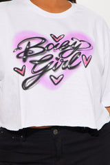Baby Girl Airbrush Oversized Tee - White